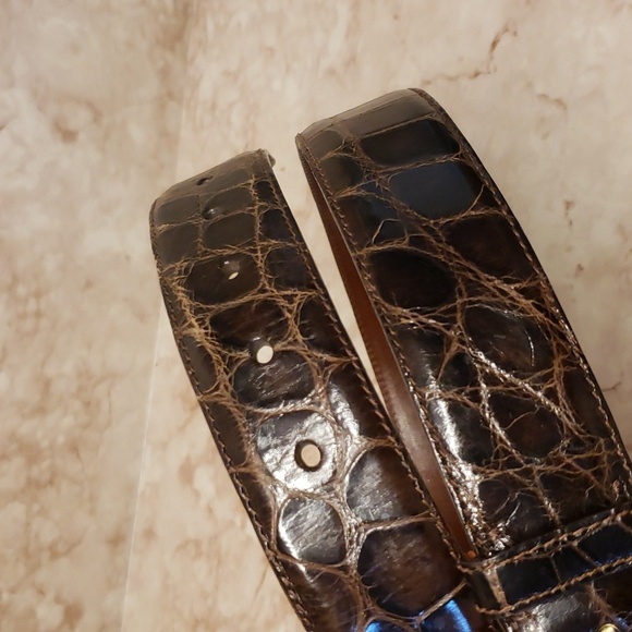 Ralph Lauren brown genuine american Alligator unisex belt 30 main image 4